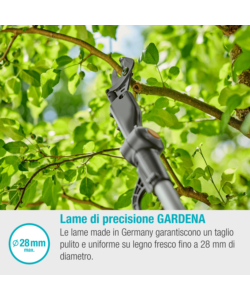 SVETTATIO TELESCOPICO A BATTERIA GARDENA "HIGHCUT 360" TAGLIO 28 MM 18V 2AH