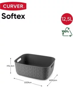 CESTO PORTAOGGETTI KETER "CURVER SOFTEX M" ANTRACITE, 12,5 LITRI