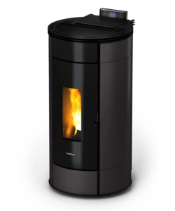 STUFA A PELLET ERMETICA FREEPOINT "GLOBE" ANTRACITE 11 KW