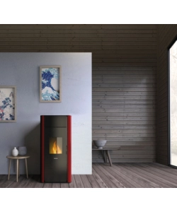 TERMOSTUFA A PELLET ERMETICA FREEPOINT "TESIS" BORDEAUX 22,4 KW