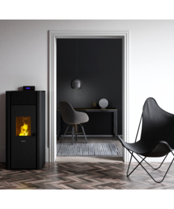 TERMOSTUFA A PELLET ERMETICA FREEPOINT "TESIS" ANTRACITE 22,4 KW