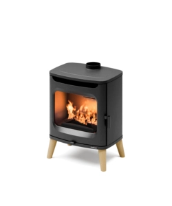 STUFA A LEGNA ERMETICA FREEPOINT "FLOS 8" NERO 7 KW