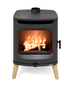 STUFA A LEGNA ERMETICA FREEPOINT "FLOS 8" NERO 7 KW