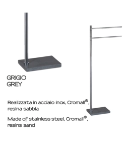 PIANTANA PORTASALVIETTE GEDY "TRILLY" IN ACCIAIO INOX GRIGIO