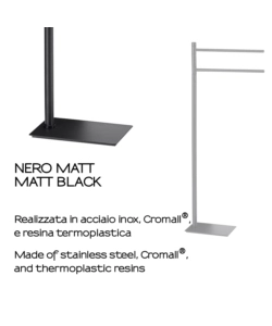 PIANTANA PORTASALVIETTE GEDY "TRILLY" IN ACCIAIO INOX NERO