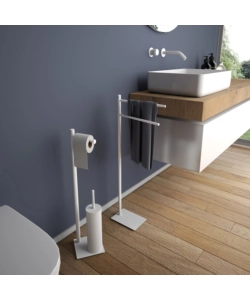 PIANTANA PORTASALVIETTE GEDY "TRILLY" IN ACCIAIO INOX BIANCO