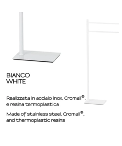 PIANTANA PORTASALVIETTE GEDY "TRILLY" IN ACCIAIO INOX BIANCO