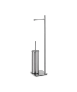 PIANTANA PORTAROTOLO E SCOPINO WC GEDY "TRILLY" IN ACCIAIO INOX SPAZZOLATO