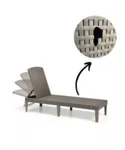 OUTLET - DIFETTI ESTETICI - SDRAIO LETTINO PRENDISOLE KETER "JAIPUR SUNLOUNGER" COLORE CAPPUCCINO, 187,5X58X29 CM