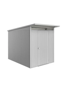 CASETTA DA GIARDINO BIOHORT "AVANTGARDE ECO MIS.A3" IN ACCIAIO ZINCATO ARGENTO METALLIZZATO CON PORTA BATTENTE SEMPLICE 180X300X218 CM - COD. 15630