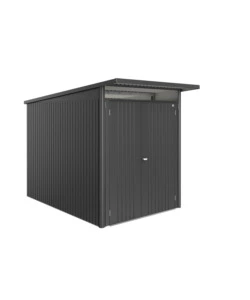 CASETTA DA GIARDINO BIOHORT "AVANTGARDE ECO MIS.A3" IN ACCIAIO ZINCATO GRIGIO SCURO METALLIZZATO CON PORTA BATTENTE DOPPIA 180X300X218 CM - COD. 17639