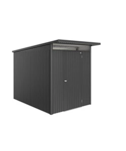 CASETTA DA GIARDINO BIOHORT "AVANTGARDE ECO MIS.A3" IN ACCIAIO ZINCATO GRIGIO SCURO METALLIZZATO CON PORTA BATTENTE SEMPLICE 180X300X218 CM - COD. 17630