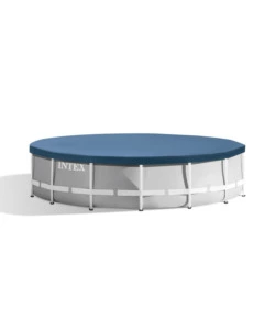 PISCINA FUORI TERRA AUTOPORTANTE ROTONDA INTEX  "PRISMA FRAME" GRIGIO CHIARO 427X427X107 CM