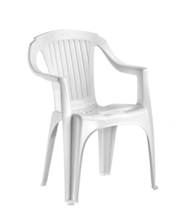 SEDIA DA ESTERNO "VERONA" IN POLIPROPILENE COLORE BIANCO CON SCHIENALE BASSO, 57X53X81 CM