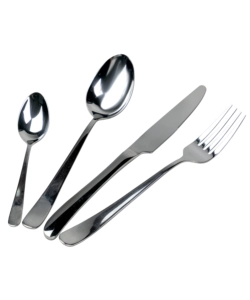 SERVIZIO POSATE VILLA D'ESTE "ROUN" IN ACCIAIO INOX SILVER LUCIDO, 24 PEZZI