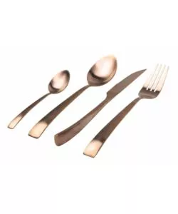 SERVIZIO POSATE VILLA D'ESTE "COPPER O" IN ACCIAIO, 24 PEZZI