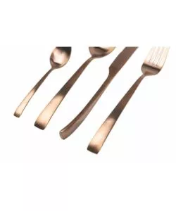 SERVIZIO POSATE VILLA D'ESTE "COPPER O" IN ACCIAIO, 24 PEZZI
