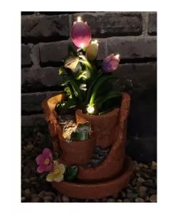 DECORAZIONE VASO SOLARE DA GIARDINO EUROGARDEN CON ILLUMINAZIONE LEED BIANCO CALDO, 20,5X18X32 CM