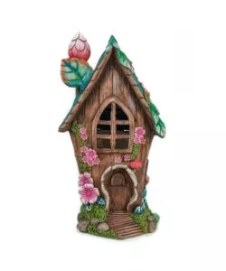 DECORAZIONE CASETTA SOLARE DA GIARDINO EUROGARDEN CON ILLUMINAZIONE LED BIANCO CALDO, 14X11X26 CM