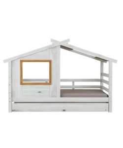 DOPPIO LETTO SINGOLO PER RAGAZZI BELLAHOME "NANTES" IN PINO MASSELLO A CASETTA 222X97,6X143 CM