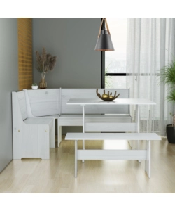 SET GIROPANCA AD ANGOLO BELLAHOME IN PINO MASSELLO CON CONTENITORE 163X122X87,5 CM