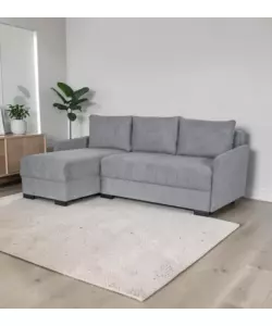 DIVANO CON PENISOLA REVERSIBILE BELLAHOME "GEMINI" GRIGIO, 208X148X91 CM