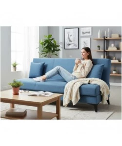 DIVANO 3 POSTI BELLAHOME "ABETE" BLU 185X78X90 CM