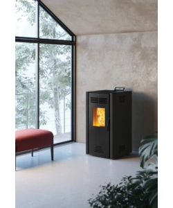 STUFA A PELLET VENTILATA INVICTA "ADRANO PLUS" NERO 7,3 KW