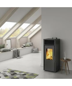 Stufa a pellet ventilata Invicta "Nola Plus" nero 9,5 kW