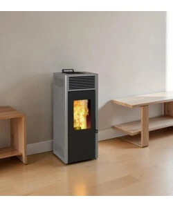 Stufa a pellet ventilata Invicta "Nola Plus" grigio 9,5 kW