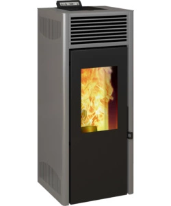 STUFA A PELLET VENTILATA INVICTA "NOLA PLUS" GRIGIO 9,5 KW