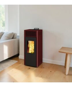 Stufa a pellet ventilata Invicta "Nola Plus" rosso 9,5 kW