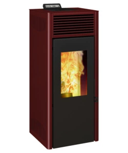 STUFA A PELLET VENTILATA INVICTA "NOLA PLUS" ROSSO 9,5 KW