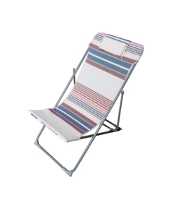 SPIAGGINA PIEGHEVOLE EUROGARDEN IN TEXTILENE CON CUSCINO FANTASIA A RIGHE 83X52X42/90 CM