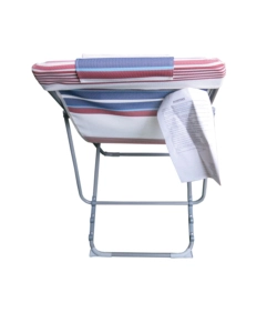 SPIAGGINA PIEGHEVOLE EUROGARDEN IN TEXTILENE CON CUSCINO FANTASIA A RIGHE 83X52X42/90 CM