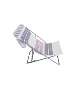 SPIAGGINA PIEGHEVOLE EUROGARDEN IN TEXTILENE CON CUSCINO FANTASIA A RIGHE 83X52X42/90 CM