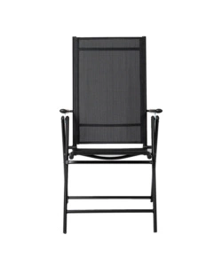 SEDIA DA ESTERNO REGOLABILE CON BRACCIOLI EUROGARDEN IN TEXTILENE NERO 57X98X105 CM