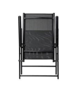 SEDIA DA ESTERNO REGOLABILE CON BRACCIOLI EUROGARDEN IN TEXTILENE NERO 57X98X105 CM