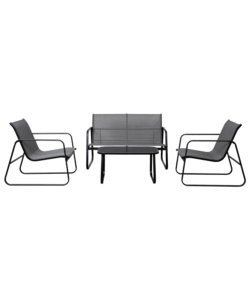 SET DA GIARDINO EUROGARDEN "MAGNOLIA" GRIGIO 4 SEDUTE E TAVOLINO