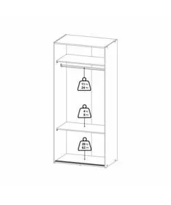 ARMADIO 2 ANTE SCORREVOLI "SPACE" BIANCO 77,6X48,2X175,4 CM