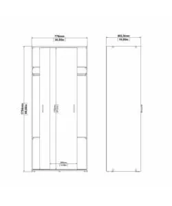 ARMADIO 2 ANTE SCORREVOLI "SPACE" BIANCO 77,6X48,2X175,4 CM