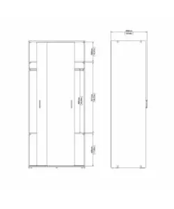 ARMADIO 2 ANTE SCORREVOLI "SPACE" BIANCO 77,6X48,2X175,4 CM