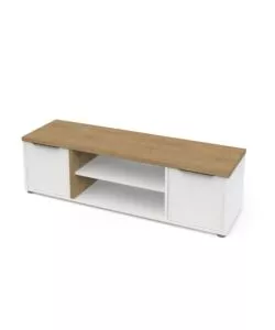 MOBILE SOGGIORNO PORTA TV 2 ANTE QUERCIA E BIANCO 134,8X39,1X39,6 CM