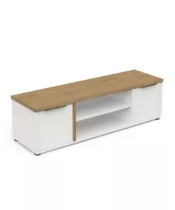 MOBILE SOGGIORNO PORTA TV 2 ANTE QUERCIA E BIANCO 134,8X39,1X39,6 CM