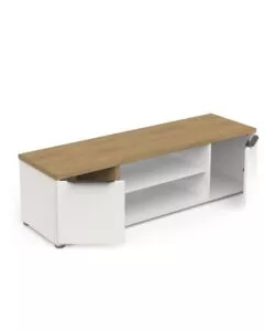 MOBILE SOGGIORNO PORTA TV 2 ANTE QUERCIA E BIANCO 134,8X39,1X39,6 CM