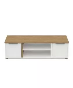 MOBILE SOGGIORNO PORTA TV 2 ANTE QUERCIA E BIANCO 134,8X39,1X39,6 CM