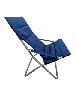 POLTRONA DA ESTERNO PIEGHEVOLE CON BRACCIOLI EUROGARDEN "CANAPONE" IN POLIESTERE BLU SFODERABILE 88X60X90 CM