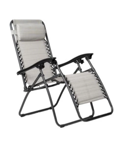 SDRAIO DA ESTERNO PIEGHEVOLE RECLINABILE EUROGARDEN "ZERO GRAVITY" GRIGIO MELANGE 178X65X110 CM