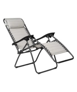 SDRAIO DA ESTERNO PIEGHEVOLE RECLINABILE EUROGARDEN "ZERO GRAVITY" GRIGIO MELANGE 178X65X110 CM