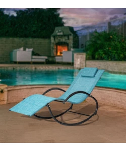 SDRAIO A DONDOLO DA ESTERNO EUROGARDEN "RELAXING" AZZURRO MELANGE 64X160X81 CM